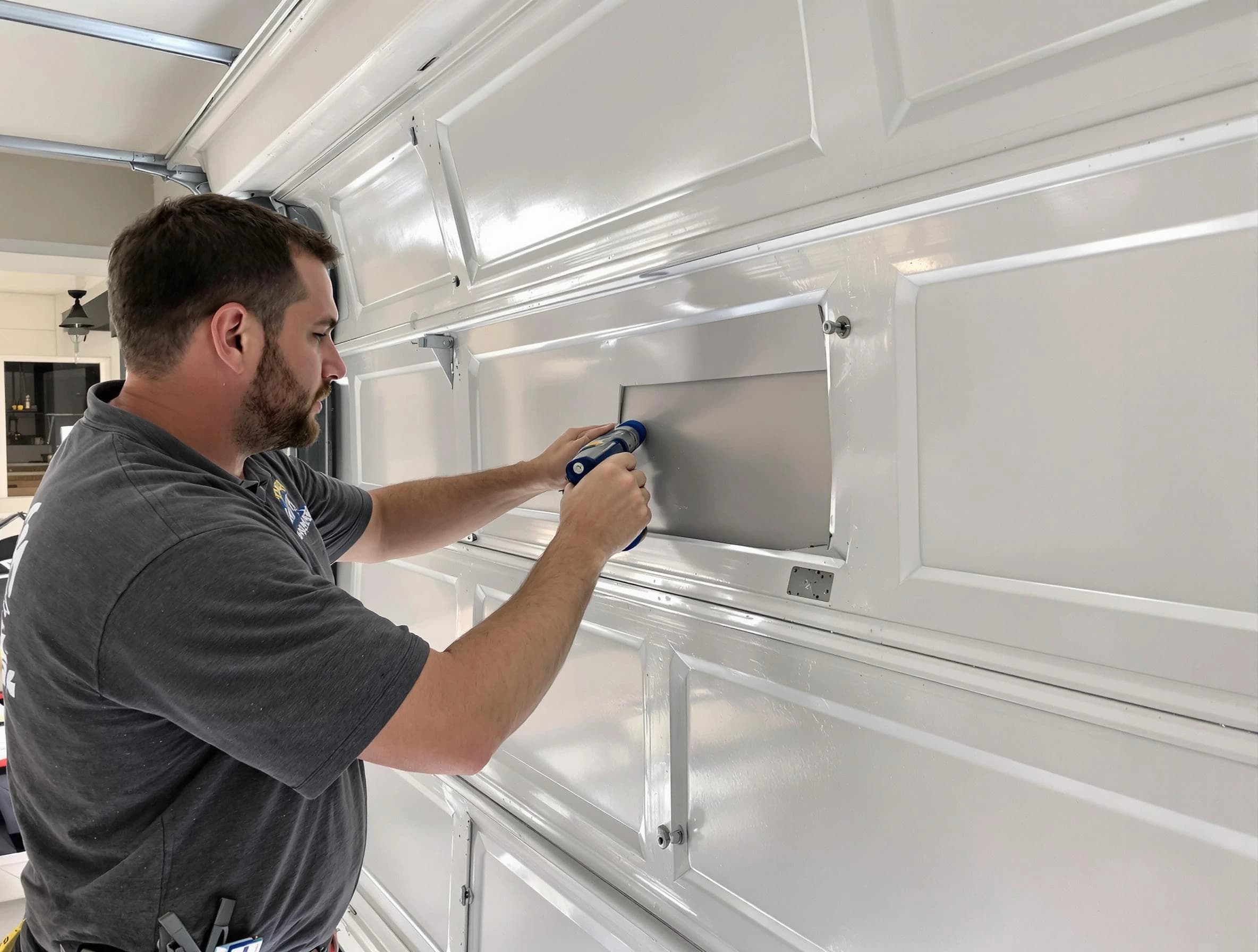 Garage door panel repair by Salt Lake City Garage Door Repair in Salt Lake City