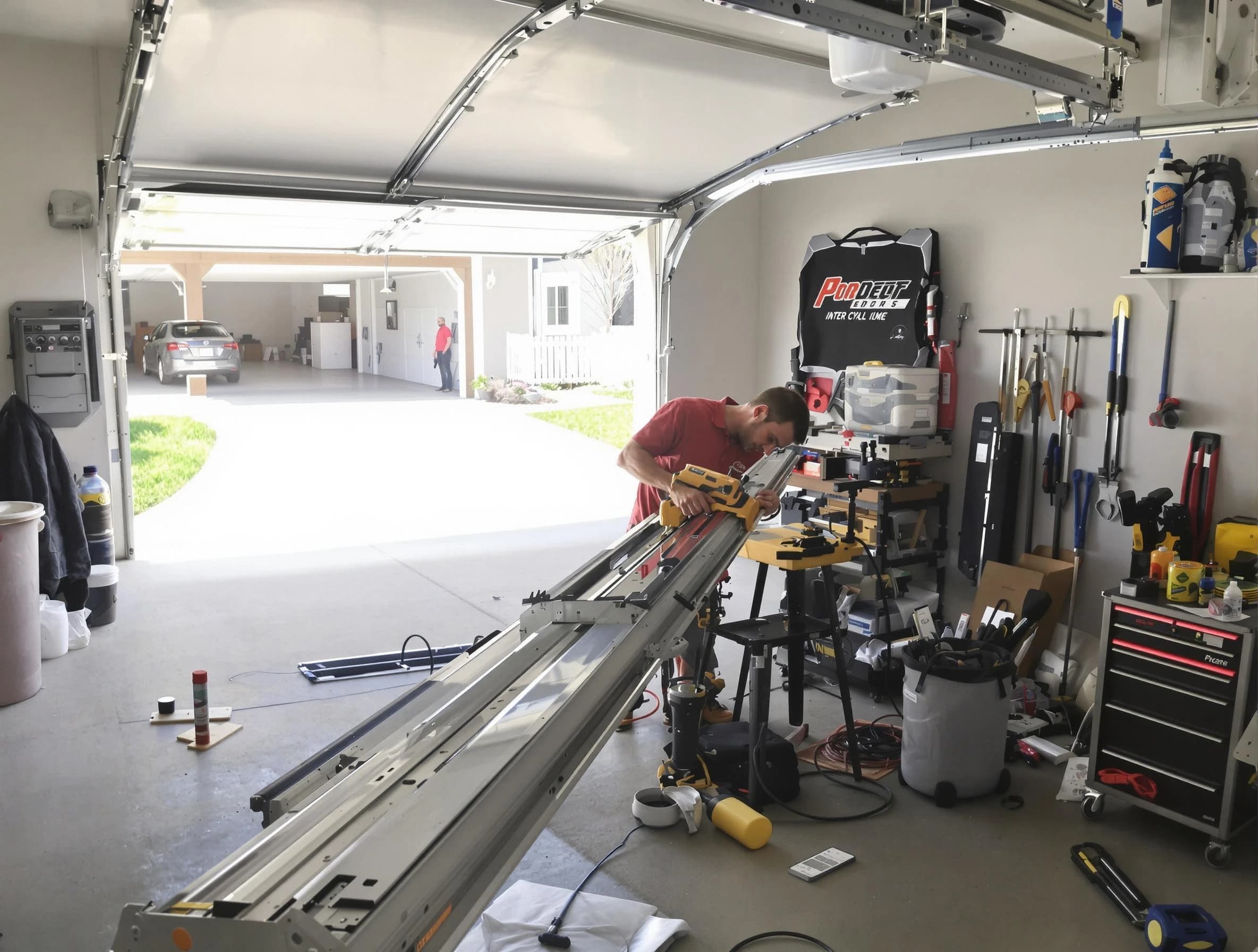 Salt Lake City Garage Door Repair expert performing track repair in Salt Lake City