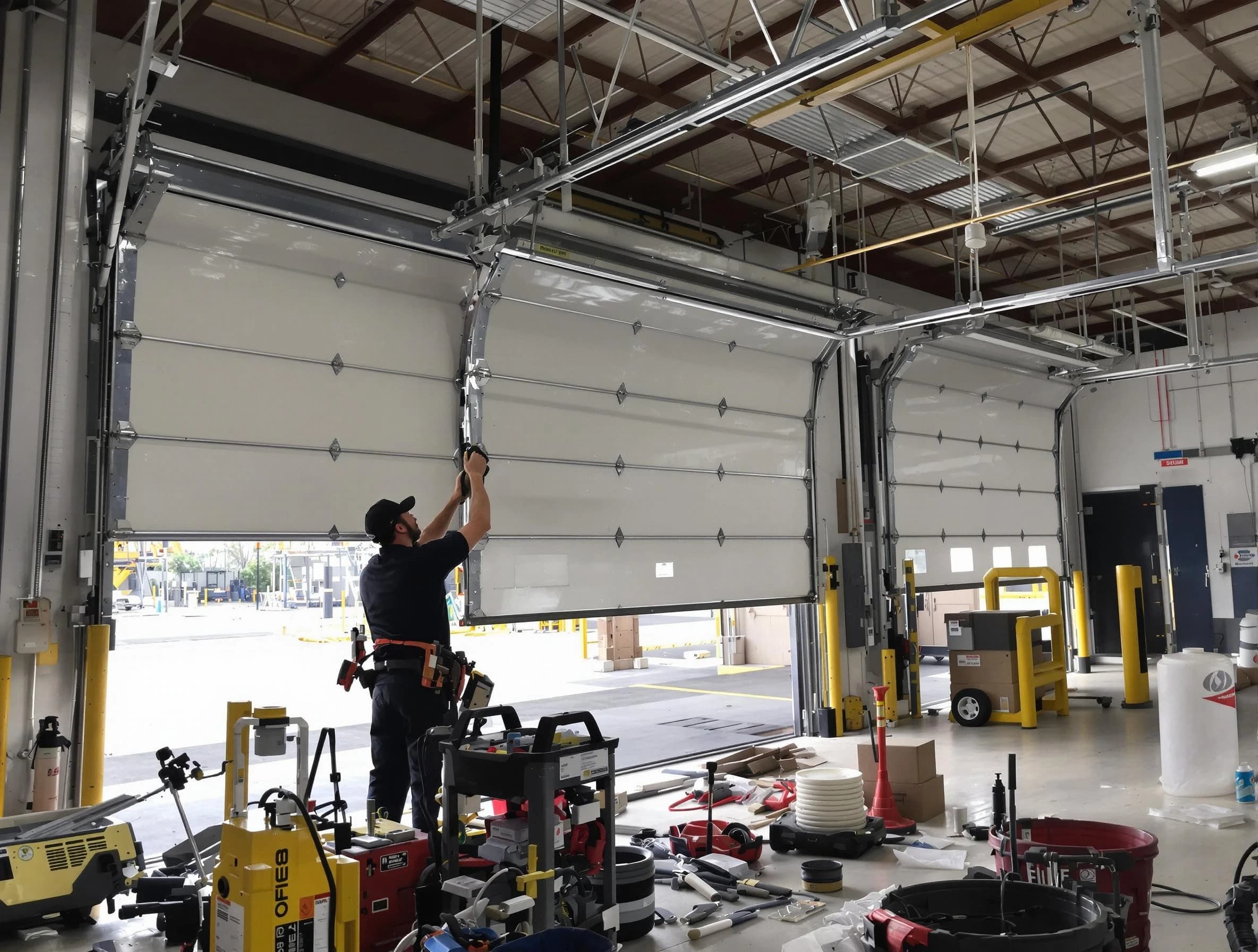 Salt Lake City Garage Door Repair technician performing commercial garage door repair in Salt Lake City