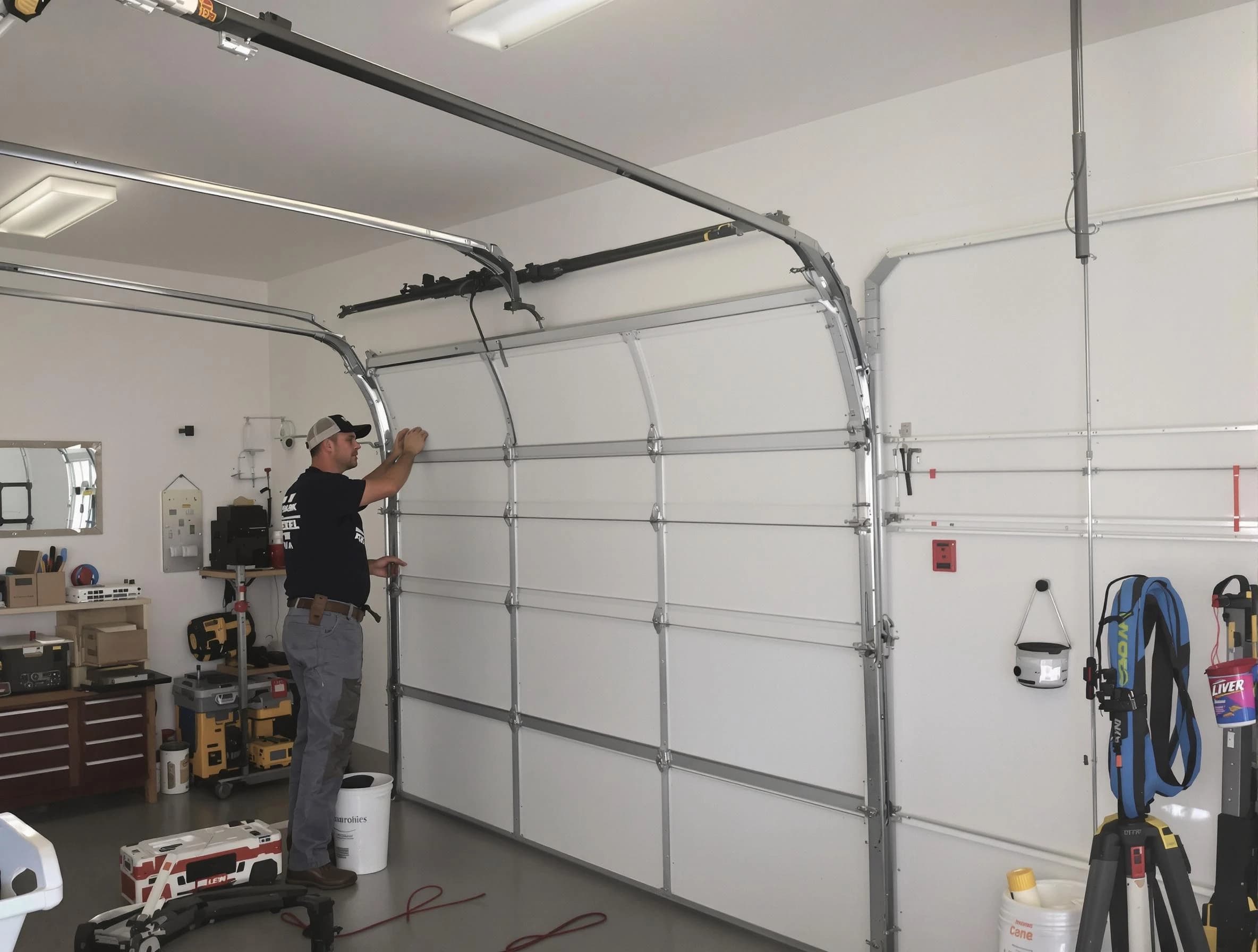 Salt Lake City Garage Door Repair team installing new garage door in Salt Lake City
