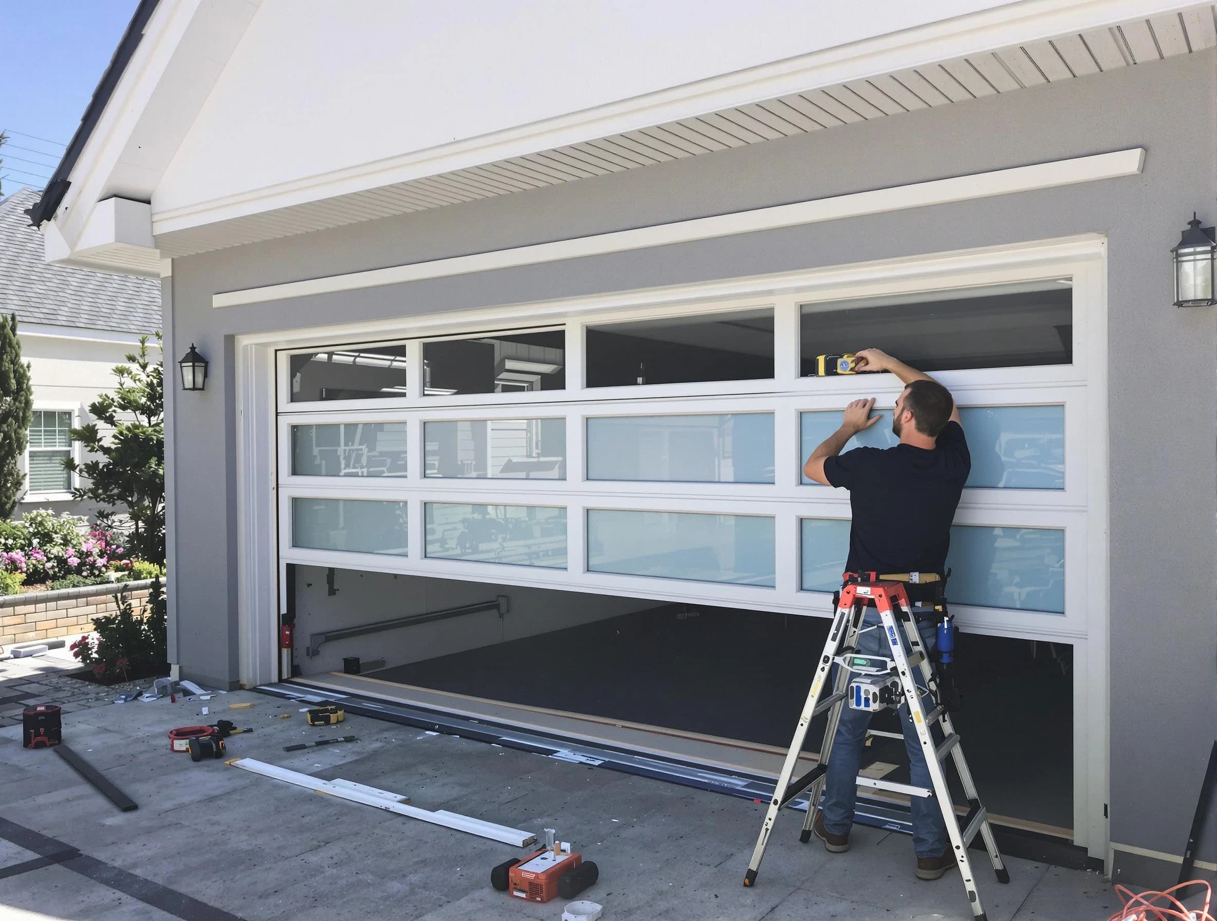Salt Lake City Garage Door Repair team performing garage door replacement in Salt Lake City